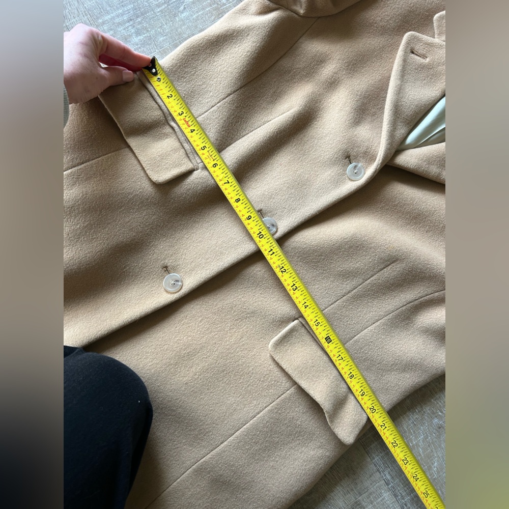J.Crew Cashmere Wool Women’s Winter Pea Coat 16 beige Classic Longline Y2K - Picture 10 of 15